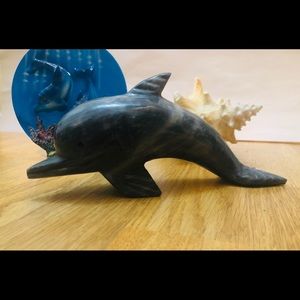 Dolphin Decoration Grey heavy marble stone